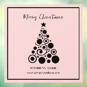 Black Christmas Tree on Pink Business Office Fensteraufkleber (Blatt 3)