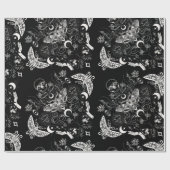 Black Christmas Wrapping Paper - Death Moth Geschenkpapier (Flach)