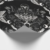 Black Christmas Wrapping Paper - Death Moth Geschenkpapier (Ecke)