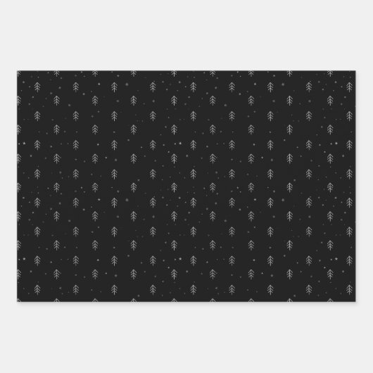 Black Christmas Wrapping Paper Flat Sheet Set 3 Geschenkpapier Set (Vorderseite 3)