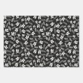 Black Christmas Wrapping Paper Flat Sheet Set 3 Geschenkpapier Set (Vorderseite 2)