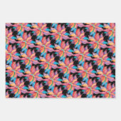 Black Christmas Wrapping Paper Poinsettia Geschenkpapier Set (Vorderseite)