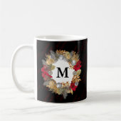 Black Christmas Wreath JESUS Monogram Kaffeetasse (Links)