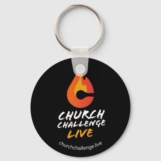 Black CHURGE CHALLENGE LIVE Orange Flame Schlüsselanhänger (Vorderseite)