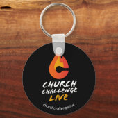Black CHURGE CHALLENGE LIVE Orange Flame Schlüsselanhänger (Vorderseite)