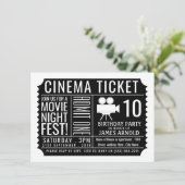 Black Cinema Ticket, Kinderparty Ticket Begleitkarte (Stehend Vorderseite)