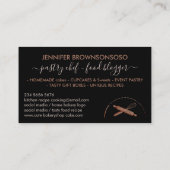 Black Circle Cake Maker Bäckerei Visitenkarte (Rückseite)