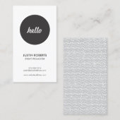 Black Circle Hello Logo Modern Business Card Visitenkarte (Vorne/Hinten)