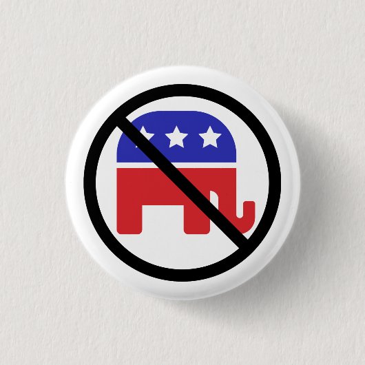 Black Circle No Sign Anti-GOP politische Meinung Button (Vorderseite)