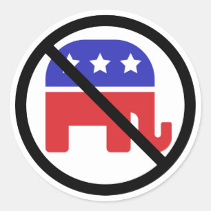 Black Circle No Sign Anti-GOP politische Meinung Runder Aufkleber
