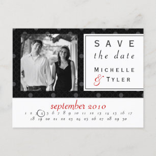 Black Circle Save the Date Card Ankündigungspostkarte
