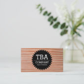 Black Circle Star v2 - Holz 01 Visitenkarte (Stehend Vorderseite)