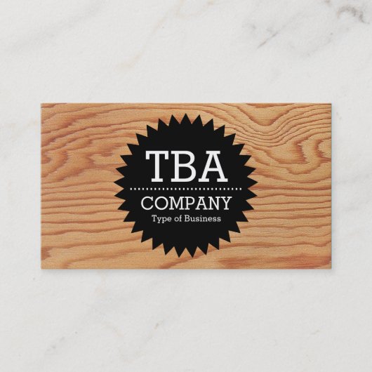 Black Circle Star v2 - Wood 02 Visitenkarte (Vorderseite)