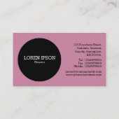 Black Circle v2 - Dusty Rose Visitenkarte (Rückseite)