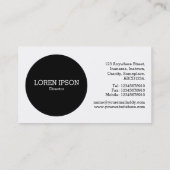 Black Circle v2 - Farbige Abstrakte Curcuitys Visitenkarte (Rückseite)