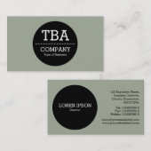 Black Circle v2 - Warm grau Visitenkarte (Vorne/Hinten)