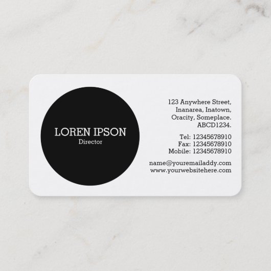 Black Circle v2 - Weichzeichner Visitenkarte (Rückseite)