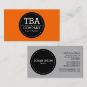 Black Circle v3 - Orange Visitenkarte (Vorne/Hinten)