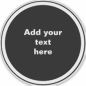 Black circle with white circle frame TEMPLATE,  Aufkleber (Vorderseite)