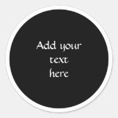 Black circle with white circle frame TEMPLATE,  Runder Aufkleber (Vorderseite)