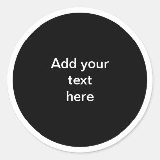 Black circle with white circle frame TEMPLATE, Runder Aufkleber