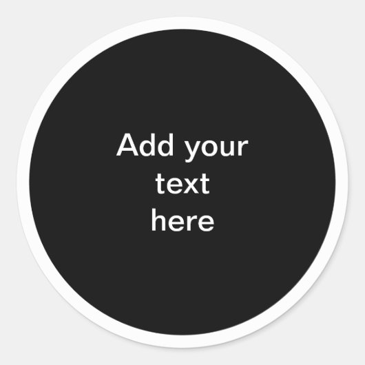 Black circle with white circle frame TEMPLATE,  Runder Aufkleber (Vorderseite)