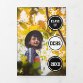 Black Circles 5-Foto-Abschluss Dreifach Gefaltete Einladung (Cover)