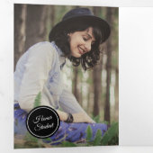 Black Circles 5-Foto-Abschluss Dreifach Gefaltete Einladung (Innen Erste Seite)