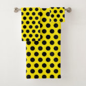 Black Circles on Yellow Background Badhandtuch Set (Insitu)