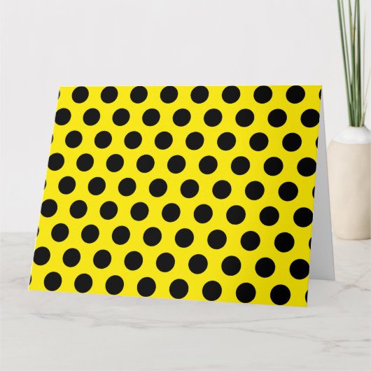 Black Circles on Yellow Background Dankeskarte (Vorderseite)