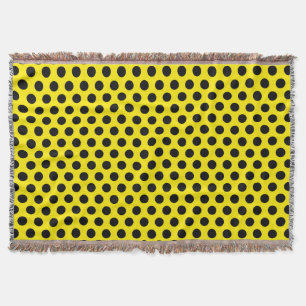 Black Circles on Yellow Background Decke
