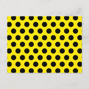 Black Circles on Yellow Background Feiertagspostkarte