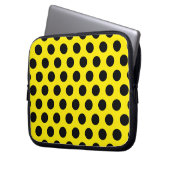 Black Circles on Yellow Background Laptopschutzhülle (Vorderseite Links)