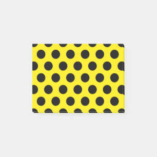 Black Circles on Yellow Background Post-it Klebezettel