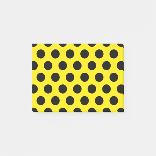 Black Circles on Yellow Background Post-it Klebezettel (Vorderseite)