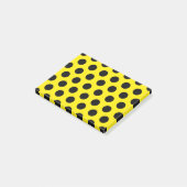 Black Circles on Yellow Background Post-it Klebezettel (angewinkelt)