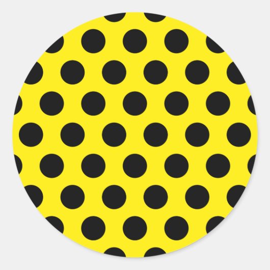 Black Circles on Yellow Background Runder Aufkleber (Vorderseite)