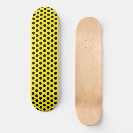 Black Circles on Yellow Background Skateboard (Vorderseite)