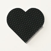 Black Circular Delight Heart Shaped Notebook Notizblock (Rückseite)