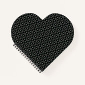 Black Circular Delight Heart Shaped Notebook Notizblock (Vorderseite)