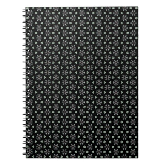 Black Circular Delight Spiral Notebook Notizblock (Vorderseite)