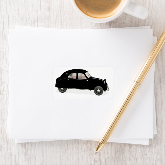 Black Citroen 2CV Adressaufkleber (Insitu)