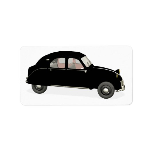 Black Citroen 2CV Adressaufkleber (Vorne)