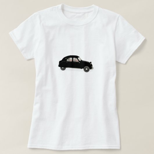 Black Citroen 2CV T-Shirt (Design vorne)