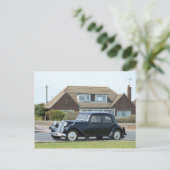 Black Citroen Traction Avant Postkarte (Stehend Vorderseite)