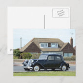 Black Citroen Traction Avant Postkarte (Vorne/Hinten)