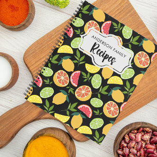 Black Citrus Lemon Orange Muster Produktreihe Reze Notizblock