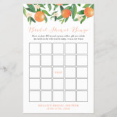 Black Citrus Orange Brautparty Bingo Game Flyer (Vorne)