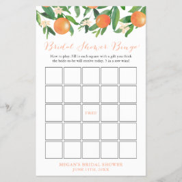 Black Citrus Orange Brautparty Bingo Game Flyer