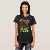 Black Civil Engineer Magic Engineering Black Histo T-Shirt (Vorne ganz)